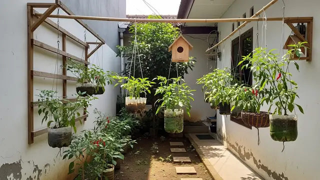 Kebun Cabai Mini di Halaman Sempit Rumah Subsidi (Image by Gemini AI)
