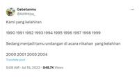 Cuitan Netizen Kelahiran 90-an Ini Bikin Senyum Tipis. (Sumber: X/@Adithtiya_)