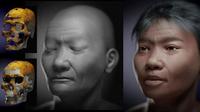 Rekonstruksi wajah Zuzu, seorang pria yang hidup 9.600 tahun yang lalu di Brasil. (Moacir Elias Santos dan C&iacute;cero Moraes)