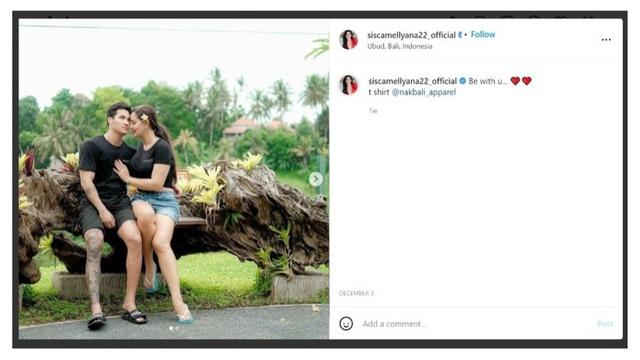 Selebgram Sisca Mellyana dan Kekasihnya Boriz Hutasoit.