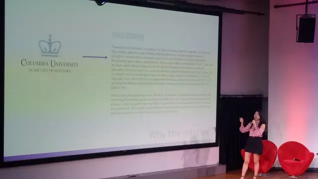 Alicia Chan saat mempresentasikan penemuannya.