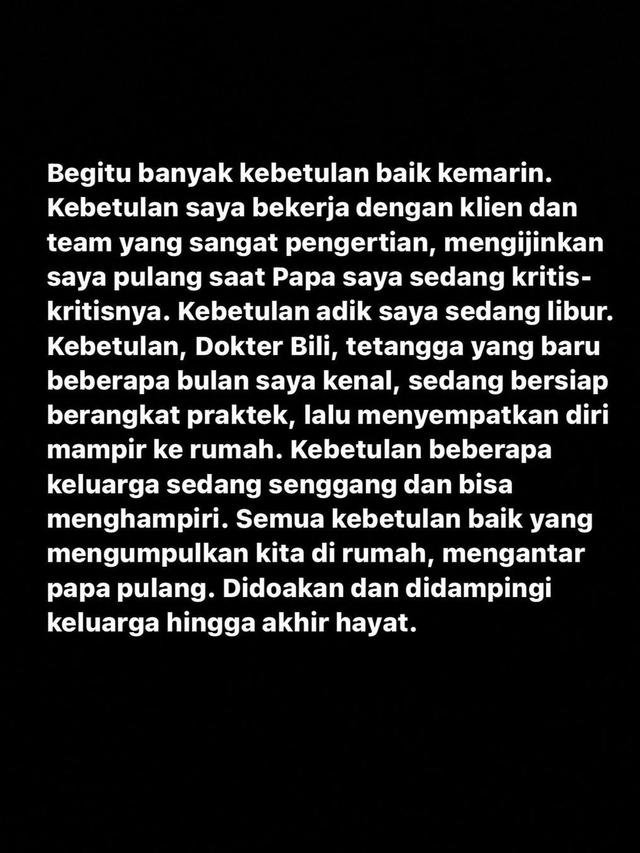 Kunto Aji Ungkap Banyak Kemudahan Saat Sang Ayah Meninggal Dunia: Ini Bukan Kebetulan, Ini Adalah Amalan Beliau. (instagram.com/kuntoajiw)