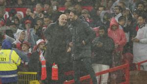 Ruben Amorim dan Enzo Maresca di laga Premier League antara Manchester United vs Chelsea -&nbsp;AP Photo/Dave Thompson