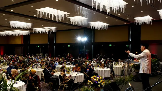 Rosan Perkasa Roeslani saat membuka secara resmi Muktamar Indonesian Muslim Society in America (IMSA) – Malaysian Islamic Student Group (MISG) (KBRI Washington D.C)