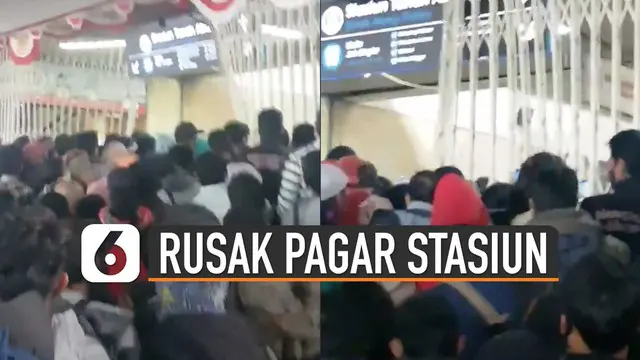 VIDEO: Viral Penumpang KRL Rusak Pagar Stasiun