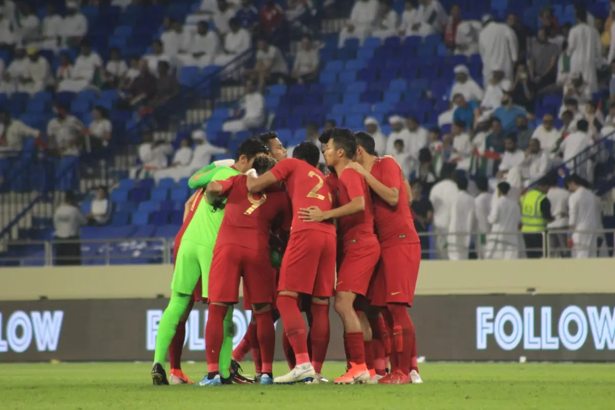 Timnas Indonesia kalah 0-5 dari UEA pada Kualifikasi Piala Dunia 2022 di Stadion Al Maktoum, Kamis (10/10/2019).