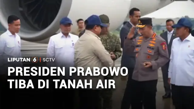 Presiden Prabowo Tiba di Tanah Air