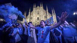 Gelar juara ini menjadi ketiga bagi Napoli. Sebelumnya, Napoli uara Serie A pada 1986/1987 dan 1989/1990. (Claudio Furlan/LaPresse via AP)