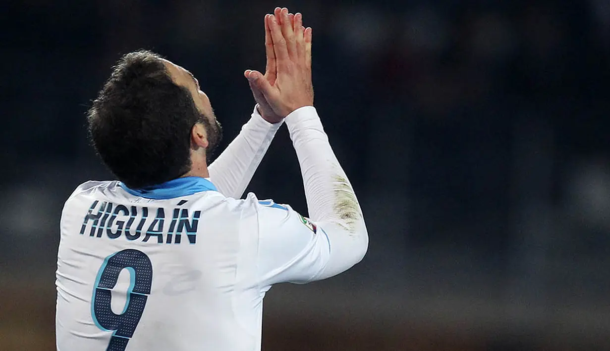 Gonzalo Higuin berhasil mencetak 122 gol saat berseragam Real Madrid. (AFP/Marco Bertorello)