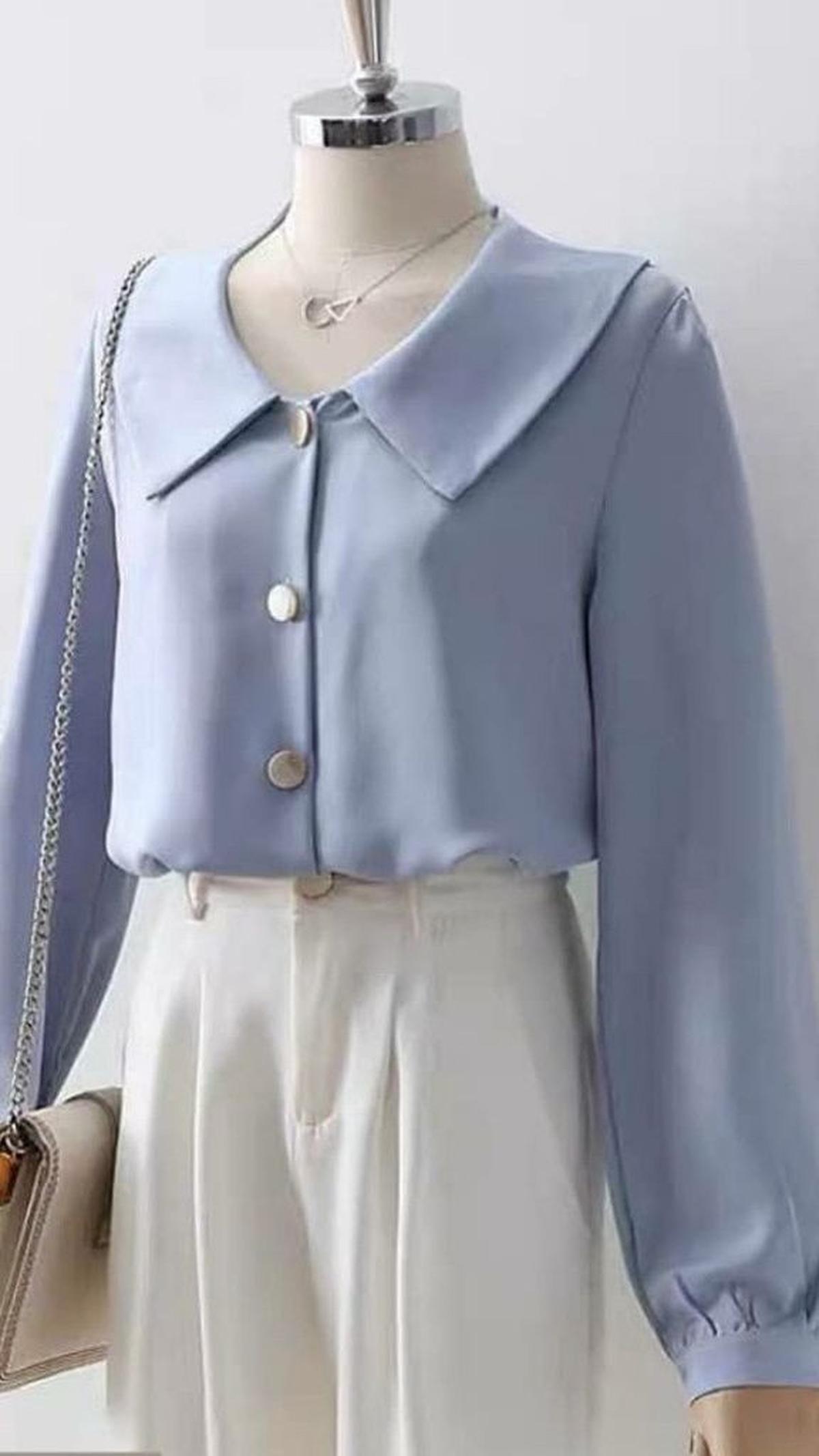 5. Sesil Top Blouse Plained Button<br>