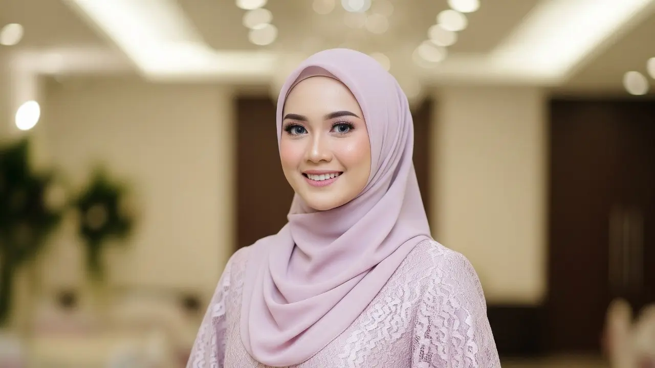 Dress Panjang Renda Kombinasi Satin Muslim