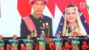 Tarian tradisional ikut mengiringi acara Doa Bersama Lintas Agama dan Festival Seni Budaya di Jakarta, Jumat (12/4). Acara yang digelar Gerakan Alumni UI dan IKJ mengusung tema "SATUkan Doa menuju Kemenangan". (Liputan6.com/Angga Yuniar)