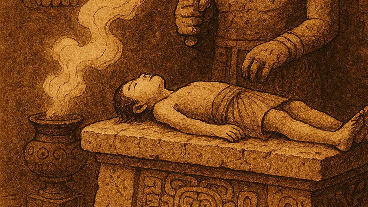 Arkeolog Temukan Kerangka Bocah di Altar Maya dari 300 SM, Dikubur dalam Keadaan Duduk