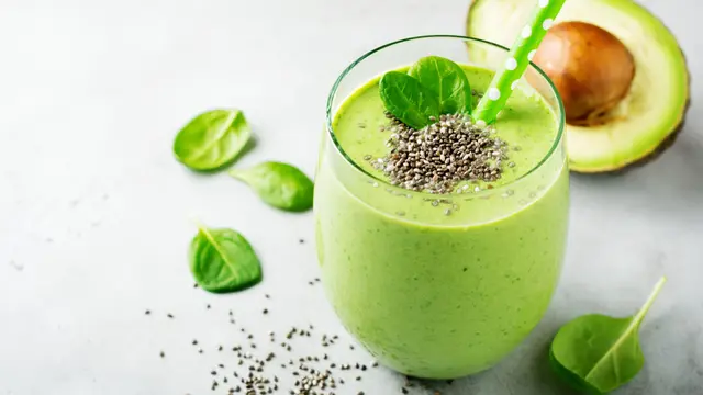 buah alpukat smoothies chia seed