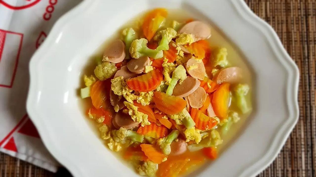 Resep capcay kuah telur untuk jadi menu sahur puasa Ramadan. (dok. Cookpad  @dapur_eL)
