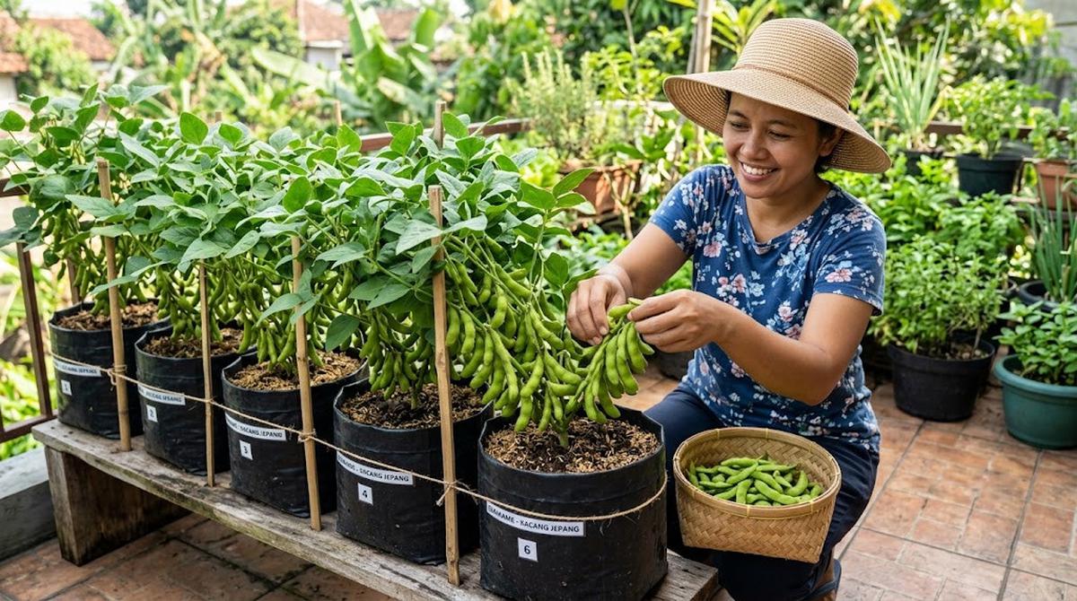 Cara Menanam Kacang Edamame di Polybag dengan Media Tanam Poros/AI Generated