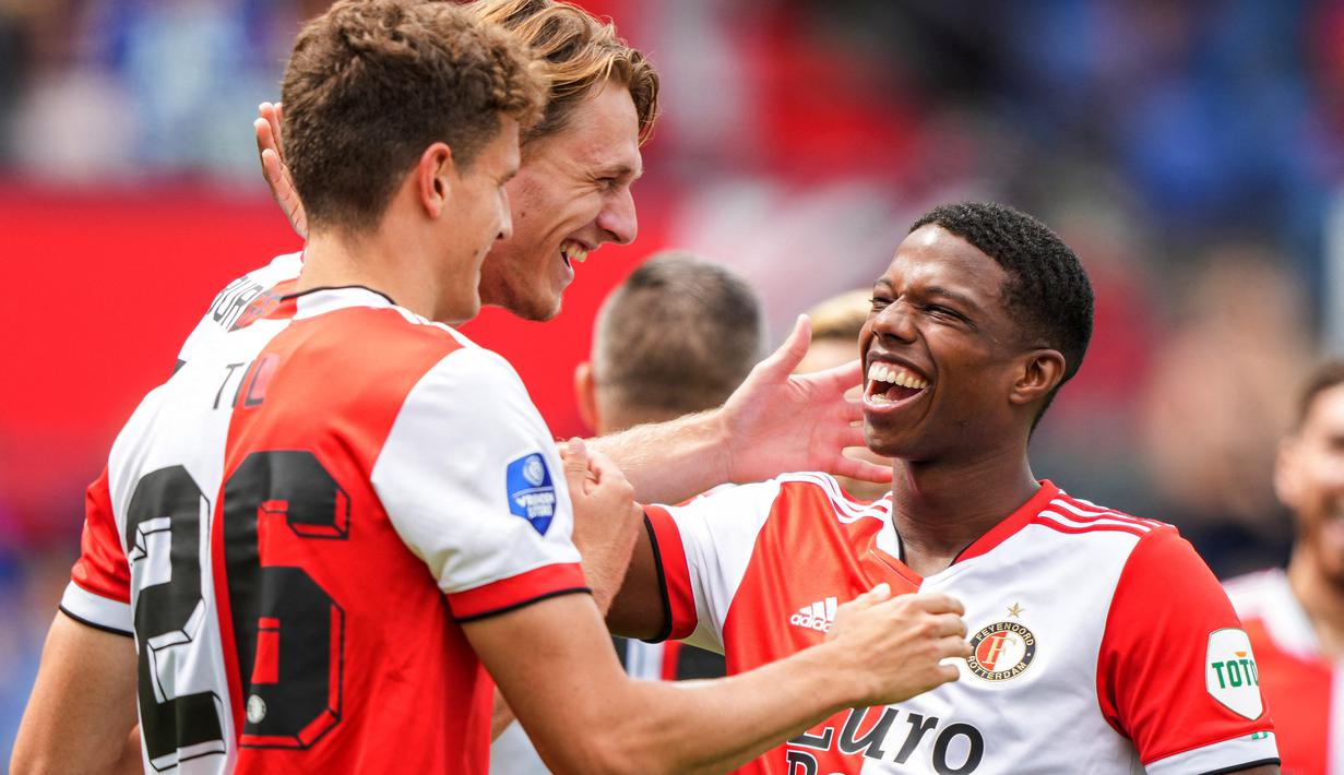 Malacia salah satu talenta yang bersinar di Belanda. Ia menunjukkan permainan yang apik di sisi kiri lini pertahanan Feyenoord dalam tiga musim terakhir. (AFP/Tom Bode)