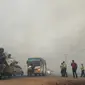 Kabut asap mengepung Palembang, Sumatera Selatan. (Liputan6.com/Nefri Inge)