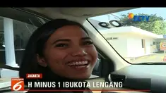 H-1 Lebaran, arus lalu lintas di Ibu Kota Jakarta terpantau lengang.