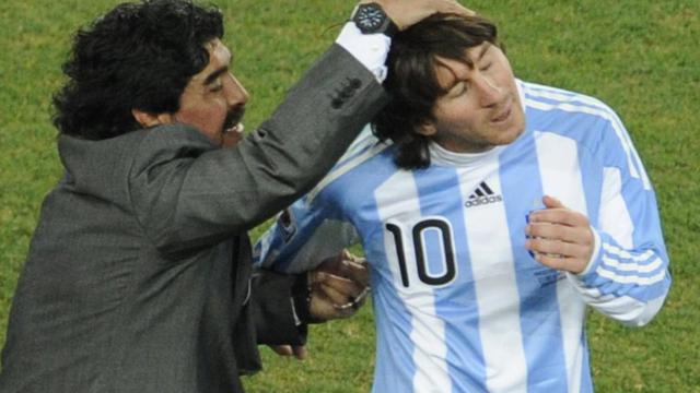 Momen Kedekatan Lionel Messi dan Diego Maradona, Sama-Sama Juara Dunia
