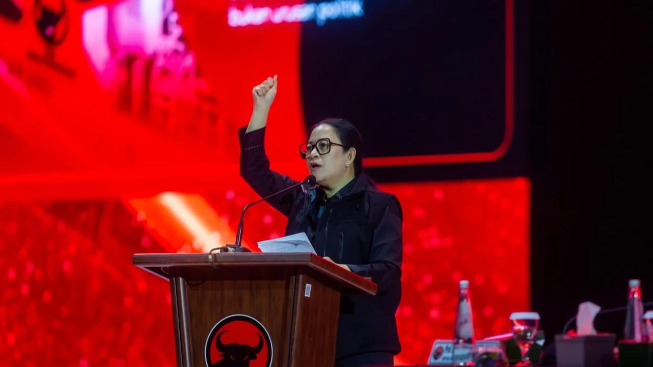 Ketua DPP Bidang Politik PDI Perjuangan Puan Maharani di Rakernas PDIP