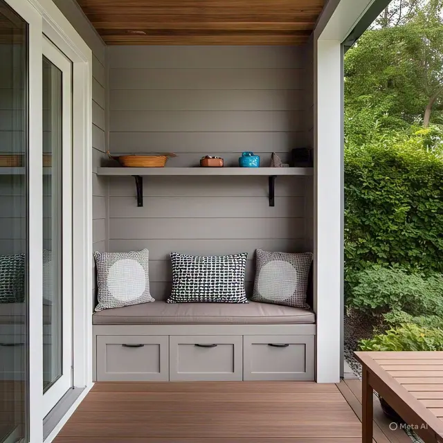 Teras Multifungsi dengan Seating Built-in