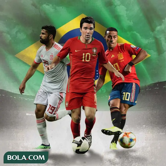 Pemain naturalisasi asal Brasil di dunia: Diego Costa, Deco, Thiago Alcantara
