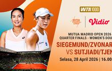 Live Streaming Perempat Final Madrid Open 2026: Siegemund/Zvonareva vs Sutjiadi/Tjen, Eksklusif di Vidio