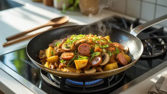 Resep Tumis Kentang Jamur Sosis yang Gurih dan Praktis