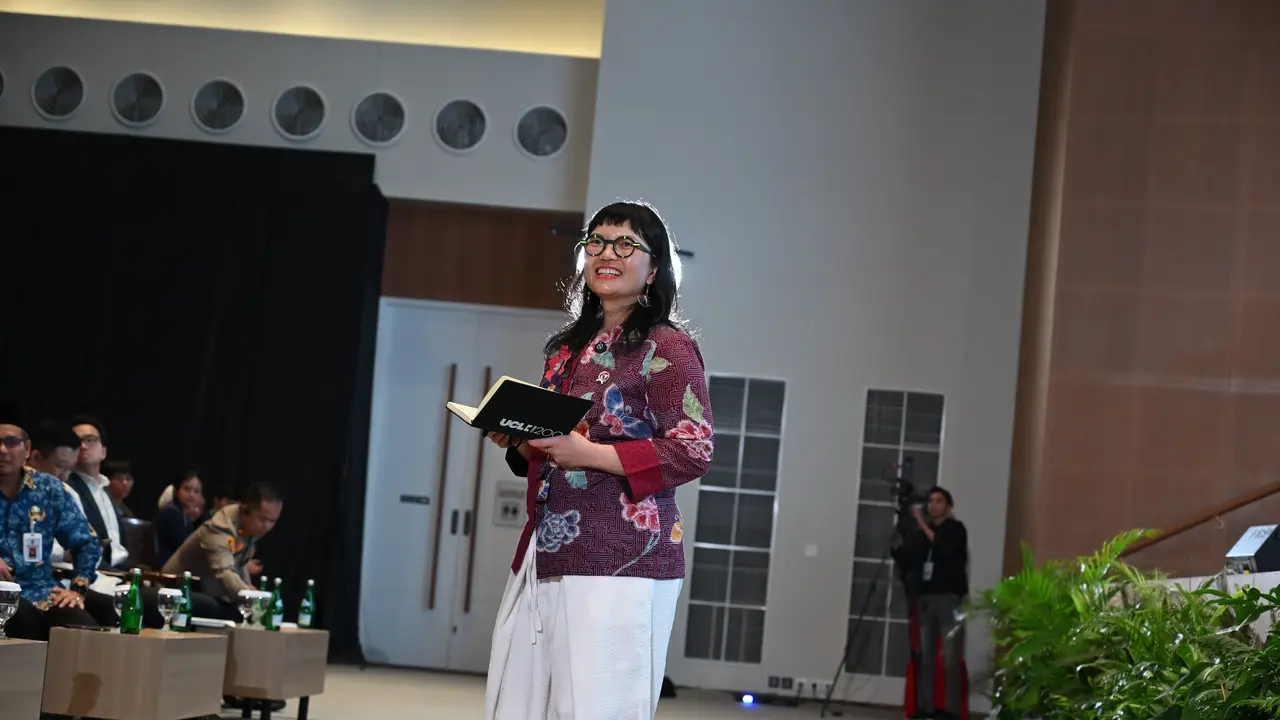 Wakil Menteri Pendidikan Tinggi, Sains, dan Teknologi (Wamendiktisaintek) RI Prof. Stella Christie di ajang Tanoto Scholars Gathering di Kompleks PT RAPP, Pangkalan Kerinci, Riau. (Istimewa)