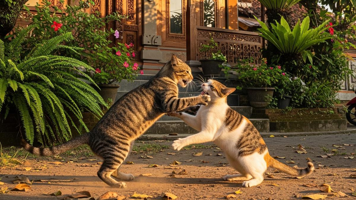 7 Cara Mencegah Kucing Tetangga Berantem di Depan Rumah, Efektif dan Aman