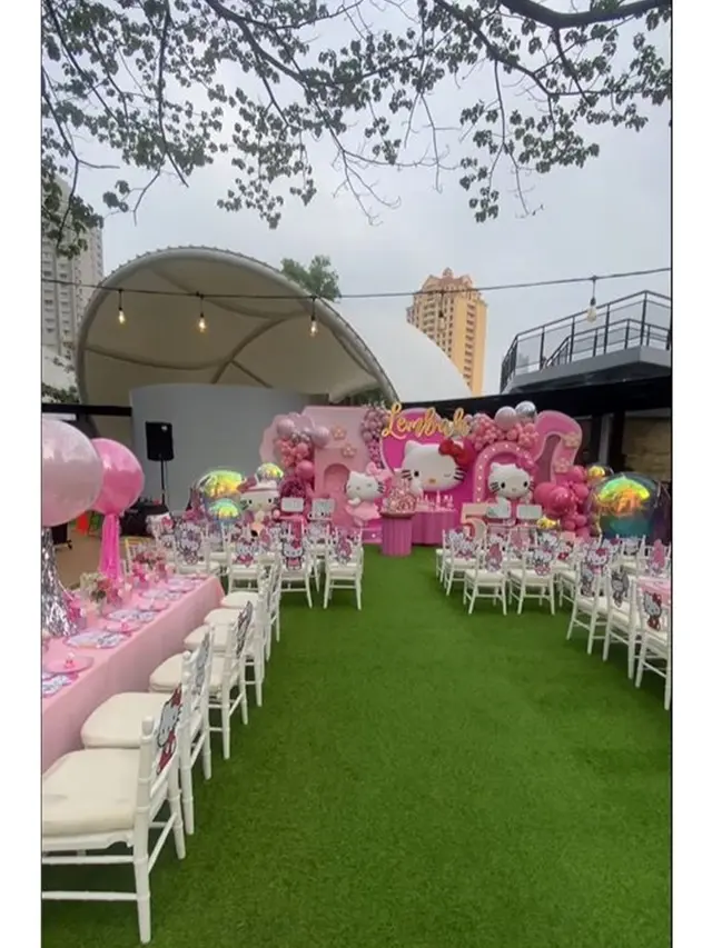 6 Potret Gibran dan Selvi Ananda Rayakan Ultah ke-5 La Lembah, Bertema Hello Kitty