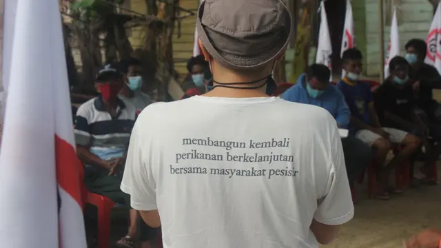 Japesda ketika melakukan sosialisasi penutupan Lokasi Tangkap Gurita di Desa Uwedikan (Arfandi Ibrahim/Liputan6.com)