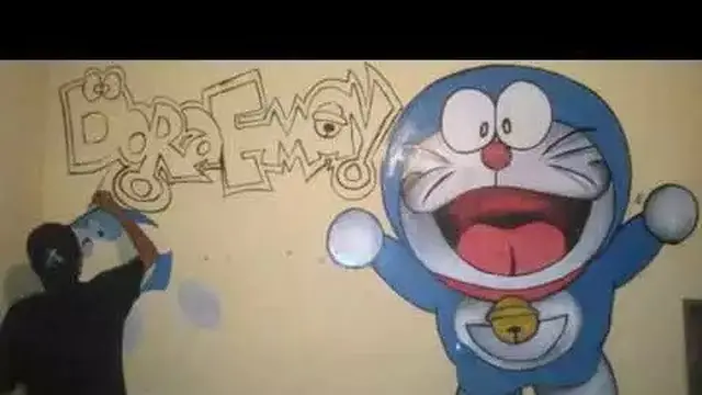 6 Lukisan Pokemon dan Doraemon di Dinding Ini Nyeleneh, Kocak