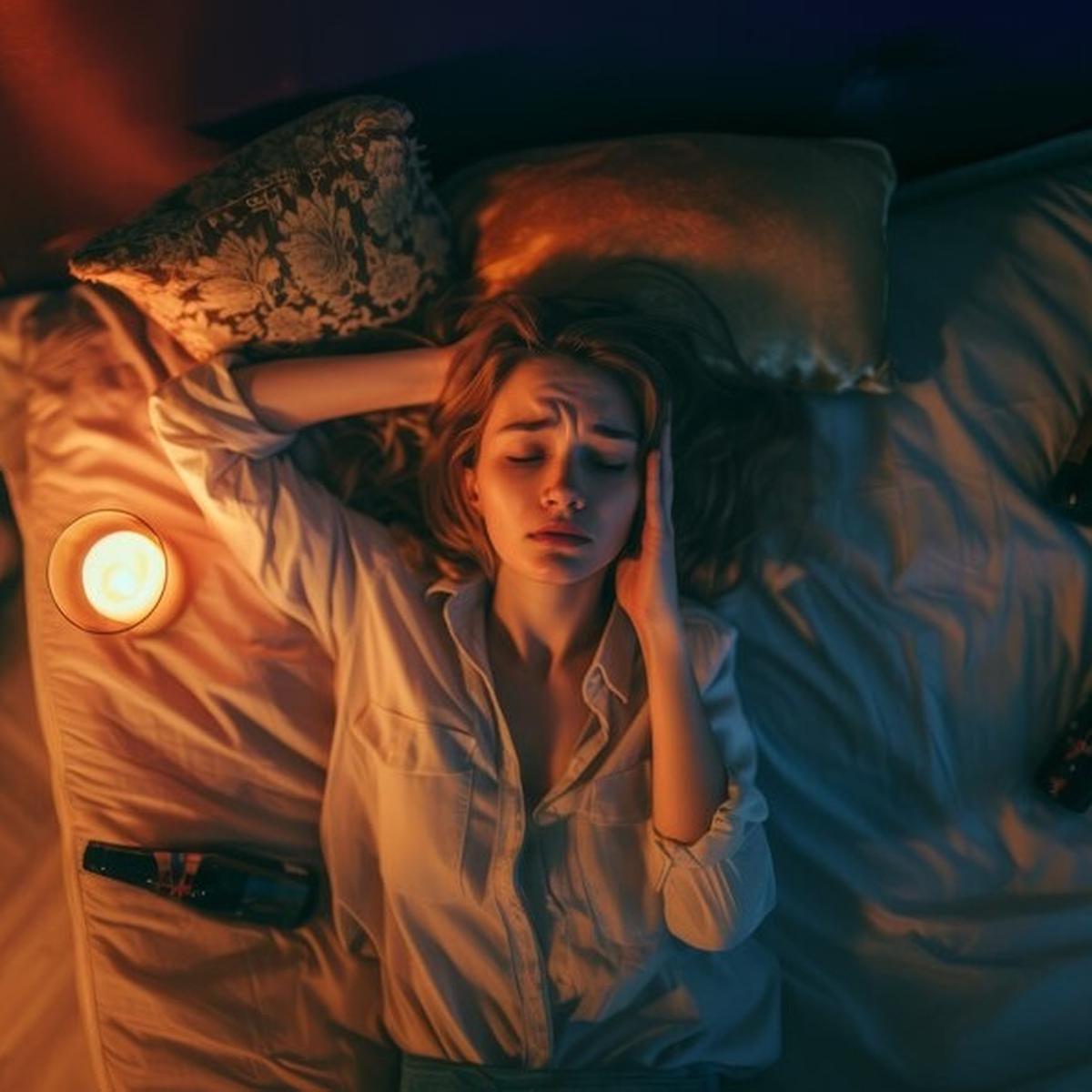 Ilustrasi Tidur dengan Lampu Menyala