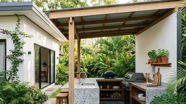 Dapur Outdoor di Halaman Belakang
