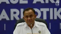 Kepala BNN Irjen Heru Winarko memberikan keterangan pada acara rilis akhir tahun 2018 BNN di gedung BNN, Jakarta, Kamis (20/12). Sepanjang 2018, BNN telah mengidentifikasi dan mengungkap sebanyak 83 jaringan sindikat narkoba. (Merdeka.com/Imam Buhori)