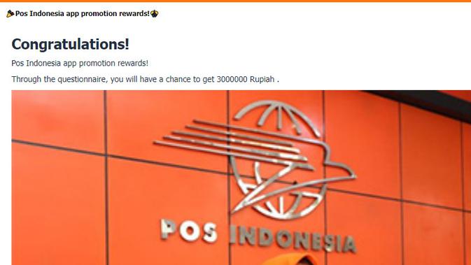 <p>Penelusuran informasi PT Pos Indonesia bagikan uang sebesar Rp 3 juta</p>