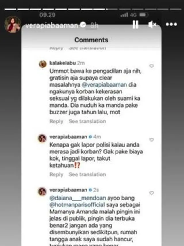 Komentar ibunda Amanda