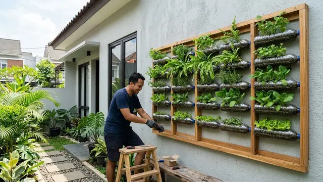 Susun dan Pasang Botol pada Dinding