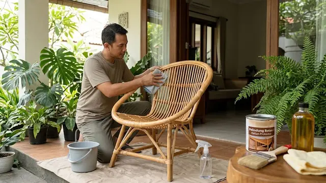 Cara Merawat Perabot Rotan agar Tidak Cepat Rapuh/AI Generated