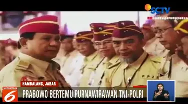 Sebagai bentuk rasa terima kasih atas dukungan yang diberikan kepada dirinya dan Sandiaga Uno, Prabowo memberikan salam hormat kepada para purnawirawan.