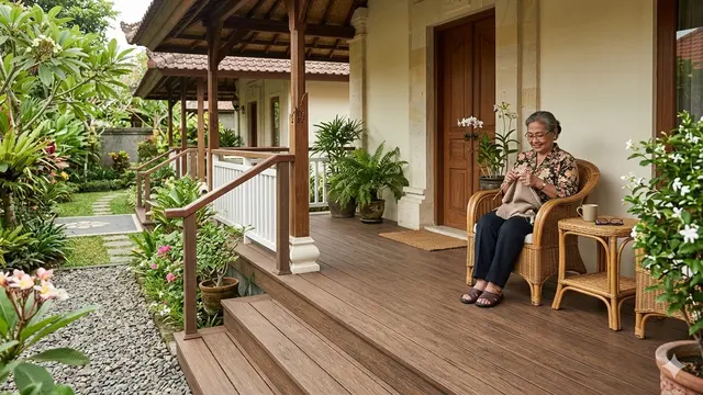 Model Teras Depan Rumah untuk Lansia (Foto: Gemini AI)