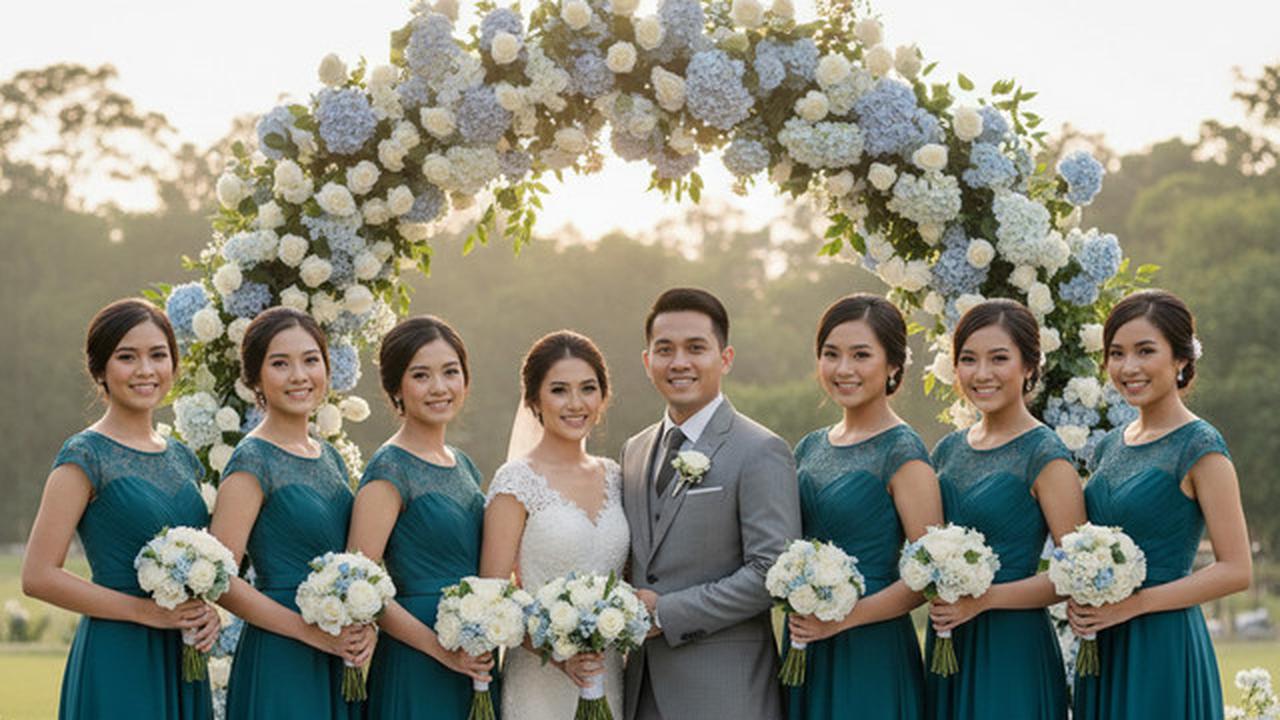 7 Model Baju Bridesmaid Emerald Blue, Terlihat Anggun dan Kompak