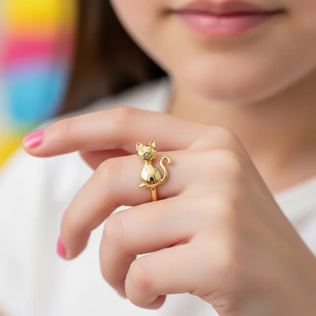 Model Cincin Emas Anak Perempuan (Image by Gemini AI)