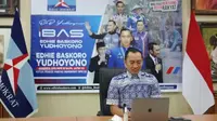 Ketua Fraksi Partai Demokrat DPR RI Dr. Edhie Baskoro Yudhoyono, M.Sc. saat penyerahan bantuan Program Pengembangan Infrastruktur Sosial dan Ekonomi Wilayah (PISEW) secara daring, Sabtu (16/10/2021). (Ist)