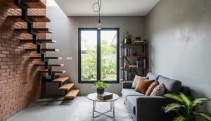 Model Ruang Tamu Rumah Subsidi yang Simpel tapi Tetap Modern/ Ilustrasi gambar oleh AI