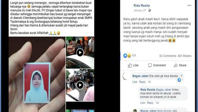 [Cek Fakta] Jasad Siswa SMPN6 Tasikmalaya Sudah Diambil Organ Tubuhnya, Benarkah?