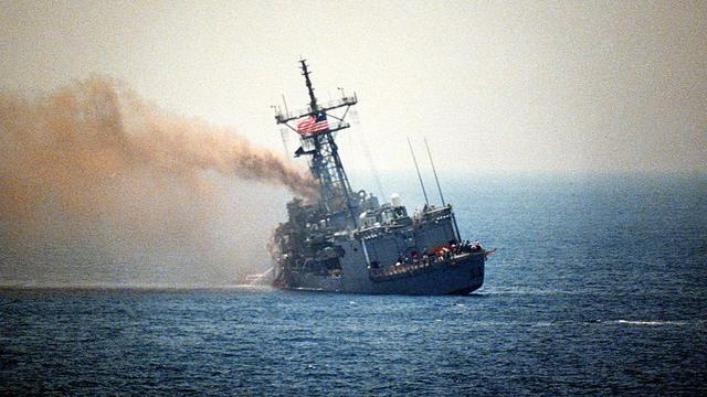 Pilot Irak menembakkan dua rudal Exocet ke USS Stark pada 17 Mei 1987(Public Domain)