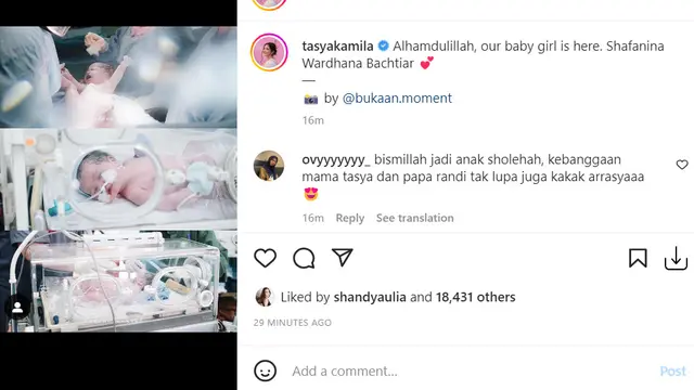 Anak Tasya Kamila